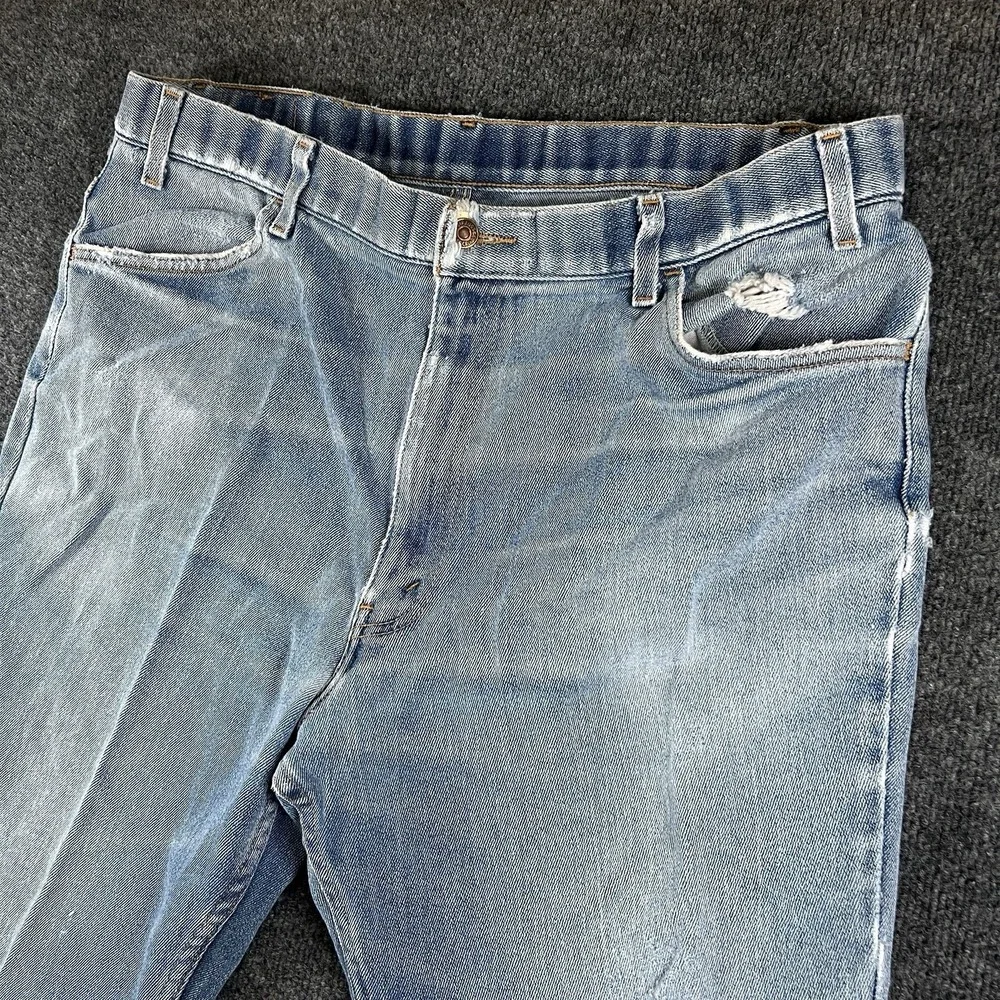 Levi's 547 Bootcut Jeans 42x30 (38x27) Light Wash Paint Distressed Guatemala Y2K